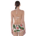 Tropical Watermelon Leaves Pink and green jungle leaves retro Hawaiian style Cut-Out One Piece Swimsuit View2