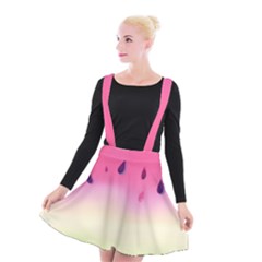 Watermelon Pastel Gradient Pink Watermelon Pastel Gradient Suspender Skater Skirt by genx