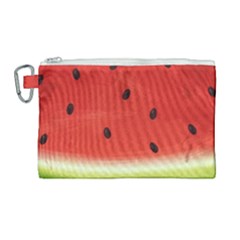 Juicy Paint Texture Watermelon Red And Green Watercolor Canvas Cosmetic Bag (large) by genx