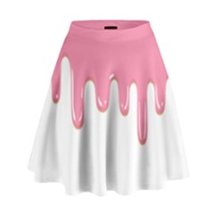 Ice Cream Pink Melting Background Bubble Gum High Waist Skirt by genx