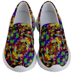 Color Mosaic Background Wall Kids  Lightweight Slip Ons by Pakrebo