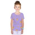 Pizza Pattern Violet pepperoni cheese funny slices Kids  One Piece Tee View1