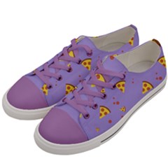 Pizza Pattern Violet Pepperoni Cheese Funny Slices Men s Low Top Canvas Sneakers by genx