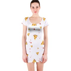 Pizza Pattern Pepperoni Cheese Funny Slices Short Sleeve Bodycon Dress by genx