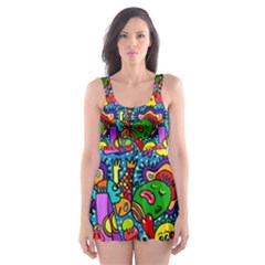 Graffiti 3 1 Skater Dress Swimsuit by ArtworkByPatrick