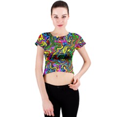 Graffiti 3 2 Crew Neck Crop Top by ArtworkByPatrick