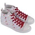 Ice Cream Cones Watercolor with fruit berries and cherries summer pattern Women s Mid-Top Canvas Sneakers View3