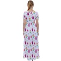 Popsicle Juice Watercolor with fruit berries and cherries summer pattern High Waist Short Sleeve Maxi Dress View2