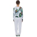 Pineapple Tropical Jungle Giant Green Leaf Watercolor Pattern Women s Slouchy Sweat View2