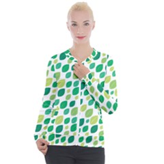 Leaves Green Modern Pattern Naive Retro Leaf Organic Casual Zip Up Jacket by genx