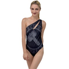 Thor Hammer With Runes Valhalla Tristella Viking Norse Mythology Mjolnir  To One Side Swimsuit by snek