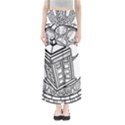 Bad Wolf Tardis Art Drawing Doctor Who Full Length Maxi Skirt View1