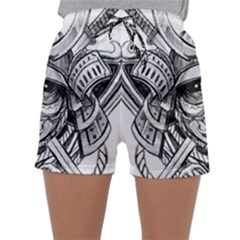 Drawing Samurai Tattoo Sketch Japanese Samurai Sleepwear Shorts by Sudhe