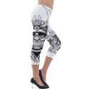 Drawing Samurai Tattoo Sketch Japanese Samurai Lightweight Velour Capri Leggings  View4