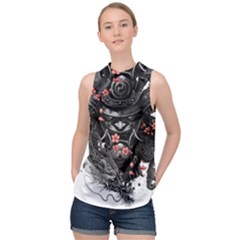 Sleeve Tattoo  Samurai High Neck Satin Top by Sudhe