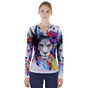 Art Drawing Poster Painting The Lion King V-Neck Long Sleeve Top View1
