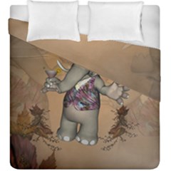 Funny Cartoon Elephant Duvet Cover Double Side (king Size) by FantasyWorld7