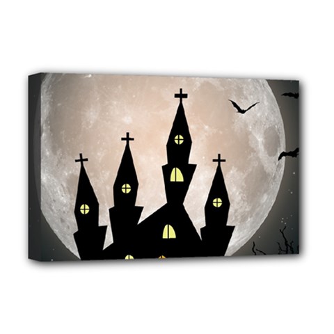 Halloween Illustration Decoration Deluxe Canvas 18  X 12  (stretched) by Pakrebo