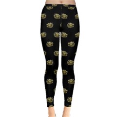 Dragon Head Motif Pattern Design Inside Out Leggings by dflcprintsclothing