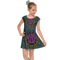 The  Only Way To Freedom And Dignity Ornate Kids  Cap Sleeve Dress by pepitasart