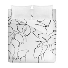 Katsushika Hokusai, Egrets From Quick Lessons In Simplified Drawing Duvet Cover Double Side (full/ Double Size) by Valentinaart