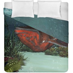 Awesome Mechanical Whale In The Deep Ocean Duvet Cover Double Side (king Size) by FantasyWorld7