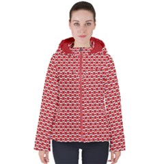 Canadian Flag Souvenir Pattern Women s Hooded Puffer Jacket by CanadaSouvenirs