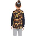 Stylised Horns Black Pattern Kids  Hooded Puffer Vest View2