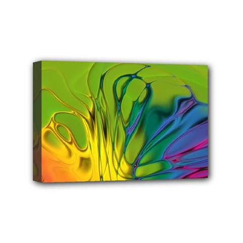 Abstract Pattern Lines Wave Mini Canvas 6  X 4  (stretched)