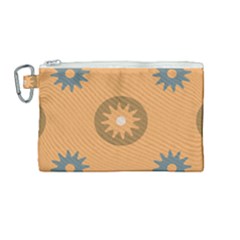 Flowers Screws Rounds Circle Canvas Cosmetic Bag (medium) by HermanTelo