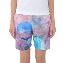 Abstract Clouds And Moon Women s Basketball Shorts by charliecreates