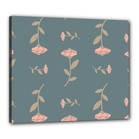 Florets Rose Flower Canvas 24  X 20  (stretched)