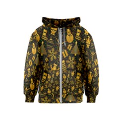 Christmas Background Gold Kids  Zipper Hoodie by HermanTelo