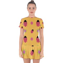 Ledy Bird Drop Hem Mini Chiffon Dress by HermanTelo