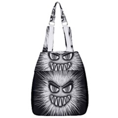 Monster Black White Eyes Center Zip Backpack by HermanTelo