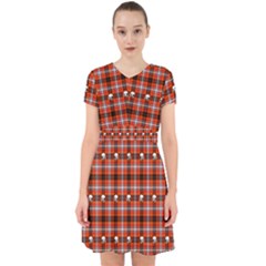 Plaid Pattern Red Squares Skull Adorable In Chiffon Dress by HermanTelo