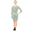 Seamless Pattern Floral Pastels Quarter Sleeve Hood Bodycon Dress View2