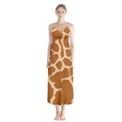 Giraffe Skin Pattern Button Up Chiffon Maxi Dress by HermanTelo