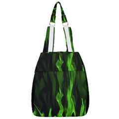 Smoke Flame Abstract Green Center Zip Backpack by HermanTelo