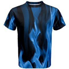 Smoke Flame Abstract Blue Men s Cotton Tee by HermanTelo