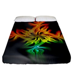 Smoke Rainbow Abstract Fractal Fitted Sheet (king Size)