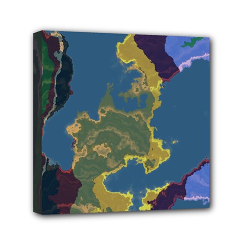 Map Geography World Mini Canvas 6  X 6  (stretched)