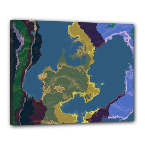 Map Geography World Canvas 20  X 16  (stretched)