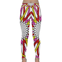 Sun Abstract Mandala Classic Yoga Leggings by HermanTelo