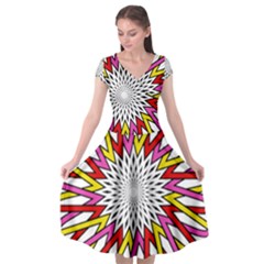 Sun Abstract Mandala Cap Sleeve Wrap Front Dress by HermanTelo