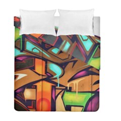 Graffiti Mural Street Art Wall Art Duvet Cover Double Side (full/ Double Size) by Pakrebo