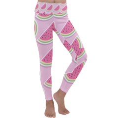 Melons Pattern Food Fruits Melon Kids  Lightweight Velour Classic Yoga Leggings by Pakrebo