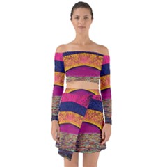 Abstract Sunrise Ocean Sunset Sky Off Shoulder Top With Skirt Set by Pakrebo