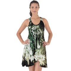 Awesome Tiger With Flowers Show Some Back Chiffon Dress by FantasyWorld7