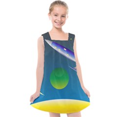 Rocket Spaceship Space Kids  Cross Back Dress by HermanTelo